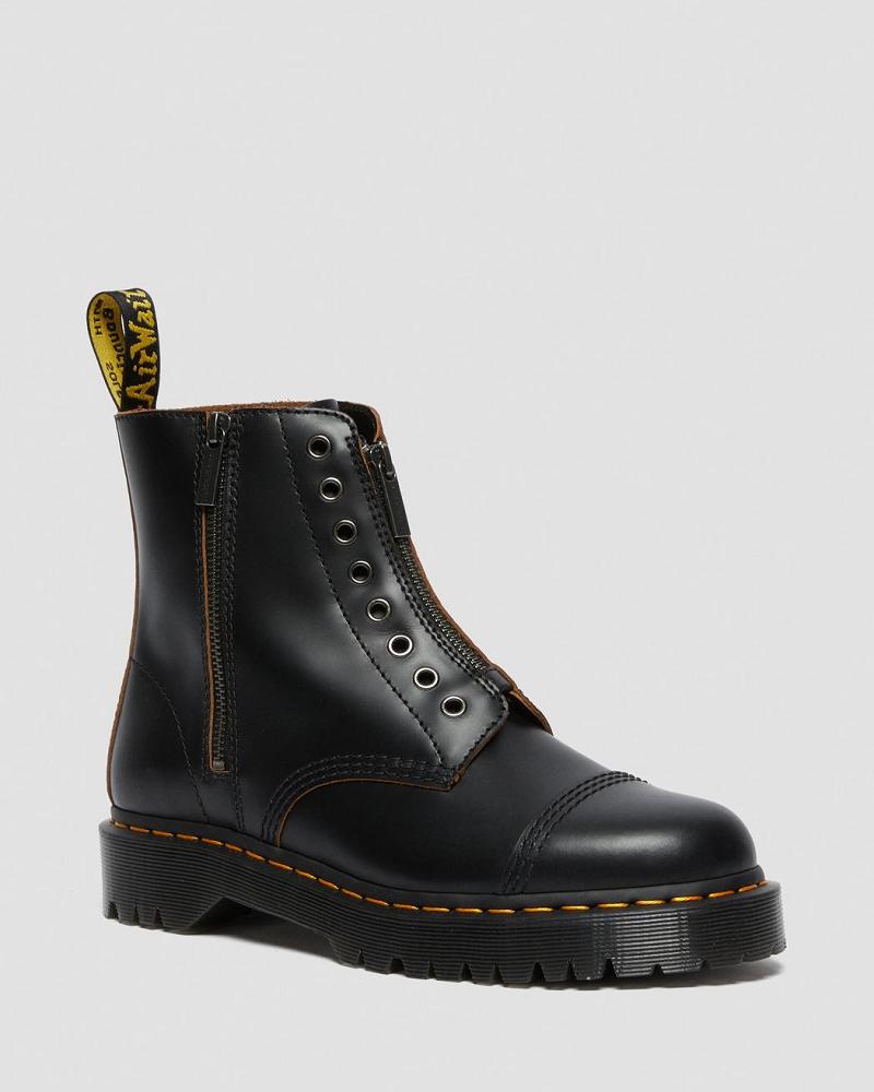 Black Men\'s Dr Martens 1460 Laceless Bex Leather Ankle Boots | CA 414GSO